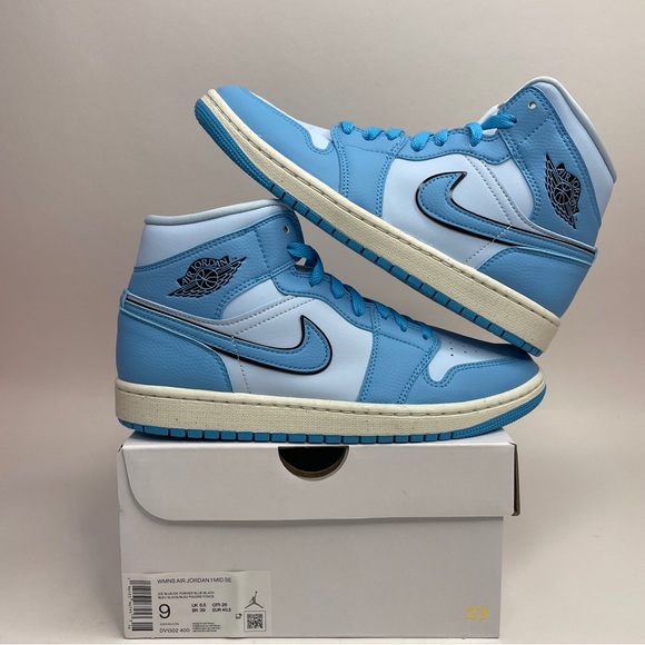 Jordan Shoes - Nike Air Jordan 1 Retro Mid SE WMNS “Ice Blue/Powder Blue” 2023